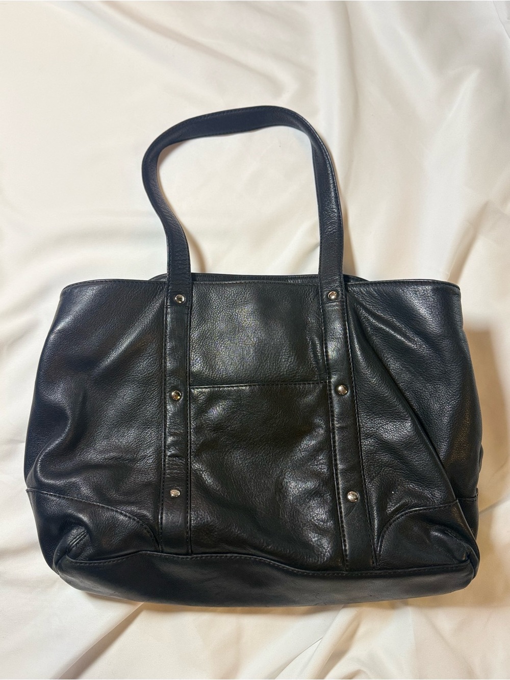 Vintage Alfani Black Leather Classic Tote